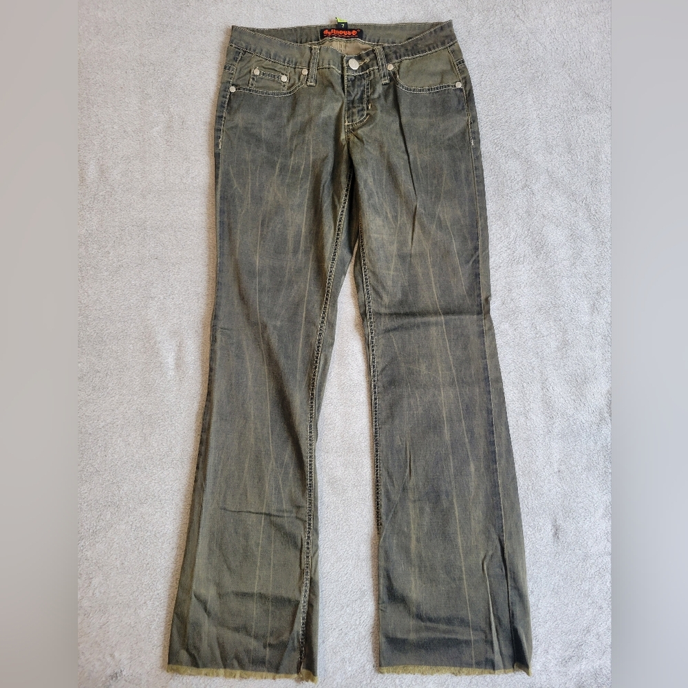 Dollhouse Olive Green Satin Jeans Size 7